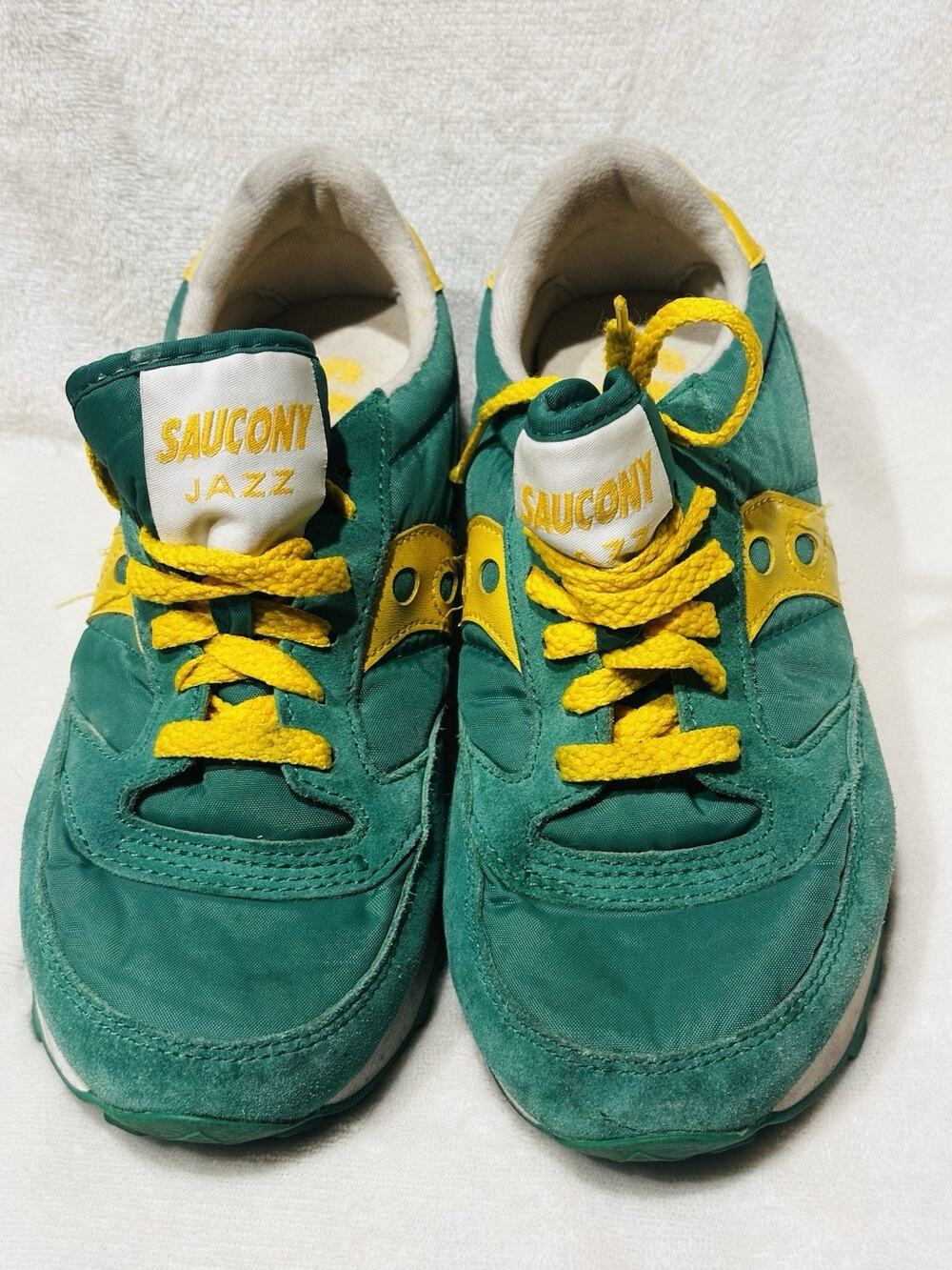 Saucony Jazz Sneakers Women Sz 7 Green Yellow Casual Athletic Shoes St Patricks